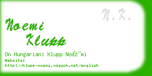 noemi klupp business card